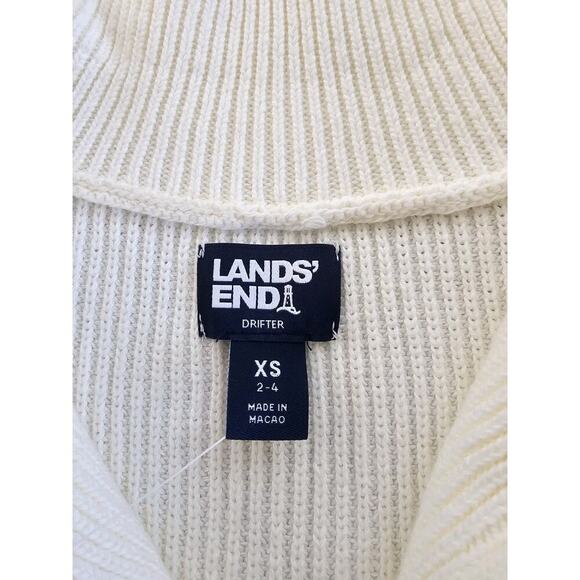 Lands' End Drifter Cotton Quarter Zip Pullover Sweater Size XS NWOT Striped - Picture 3 of 8